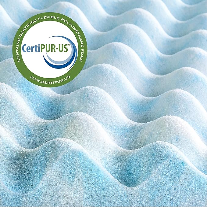 ZINUS 1.5/2/3/4-inch Swirl Gel Cooling Memory Foam Mattress Topper, Cooling Airflow Design, CertiPUR-US Certified (2 in, Full)