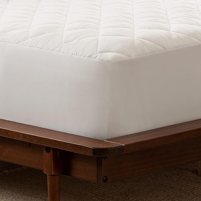 SERTA Power Clean Triple Action Quilted Soft Waterproof Mattress Pad Protector, Moisture Wicking Protection with 15" Deep Pocket, California King, White