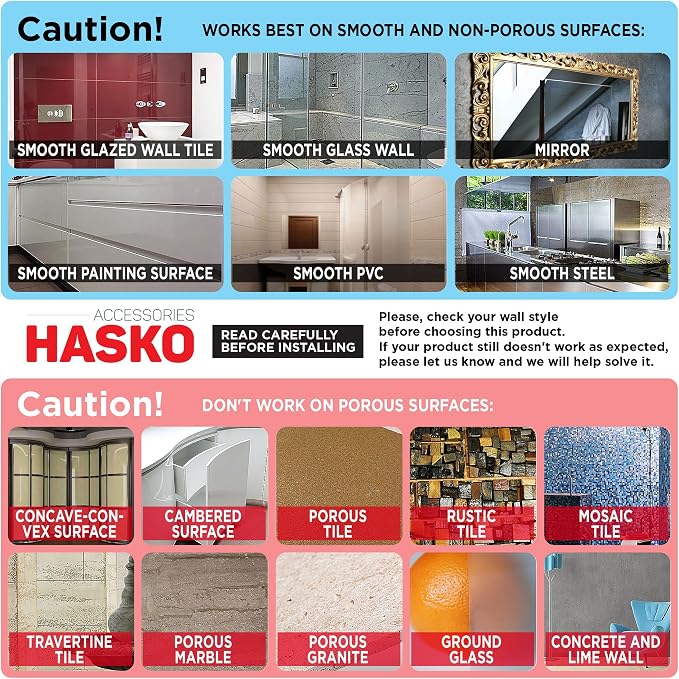 HASKO accessories Corner Shower Caddy with Suction Cups and 3M Adhesive Mounting Discs for porous surfaces - Stainless Steel Basket for Bathroom Storage (Chrome) - Image 6