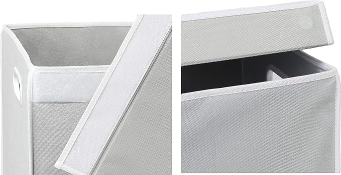 Simple Houseware Double Laundry Hamper with Lid and Removable Bags, Grey - Image 6