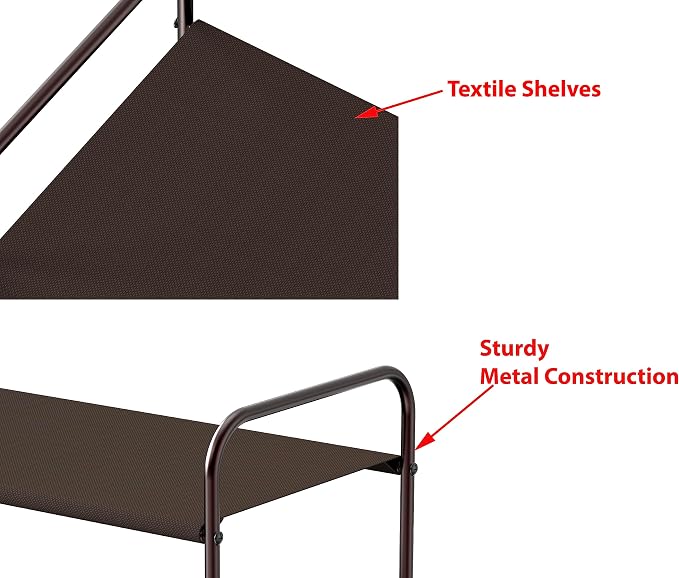 Simple Houseware 2-Tier Shoe Rack Storage Organizer, Bronze - Image 5