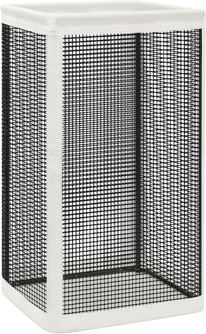 STORAGE MANIAC Mesh Laundry Hamper, 23.7 Gal. Tall Laundry Basket for Airflow, Strong Metal Dirty Clothes Hamper for College Dorm, Bedroom, Bathroom, Clothes Bin, White & Black by STORAGEMANIAC
