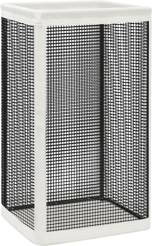 STORAGE MANIAC Mesh Laundry Hamper, 23.7 Gal. Tall Laundry Basket for Airflow, Strong Metal Dirty Clothes Hamper for College Dorm, Bedroom, Bathroom, Clothes Bin, White & Black by STORAGEMANIAC