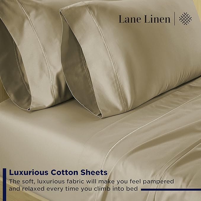 LANE LINEN Split King Sheets Set for Adjustable Beds - 5 PCs, 600 Thread Count Split King Sheets Set - Sateen King Split Sheets for Adjustable Bed - Split Top King Sheet Set for Beds - Linen