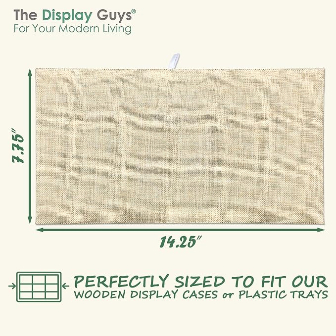 TheDisplayGuys For Your Modern Living 2-Pack Flat Foam Cushion Jewelry Display Pad Inserts - Burlap - Tray/Case Liners - Necklaces, Bracelets, Watches (Beige) by The Display Guys - Image 2