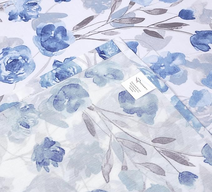 RUVANTI 100% Cotton Sheets – California King Percale Bedding, Cooling & Breathable Floral Design, Durable with a Crisp, Soft & Comfortable Feel, 14" Deep Pocket, 4-Piece Set, Monotones