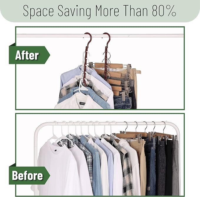 Mr. Pen Space Saving Hangers - 8 Pack Mahogany Color Space Saver Shirt Hangers - Image 7
