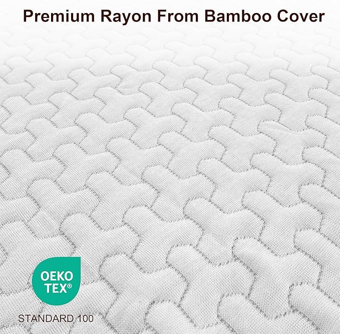 Bamboo Rayon Mattress Topper Cover Twin XL | Extends Topper Life | Anti-Slip Bottom & Adjustable Straps | 1-2 Inch Memory Foam Protector | Ideal for Dorm & Kids Beds | NOT Waterproof