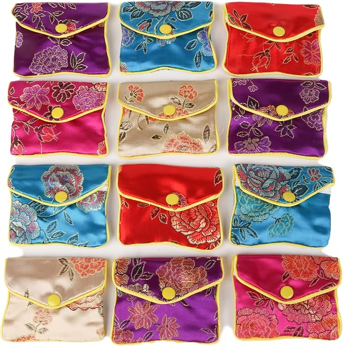 OceeK Travel Jewelry Case,Jewelry Silk Purse Pouch Gift Case, for Women Teen Girl Gifts,Color,Small,15 Pack by OceeK