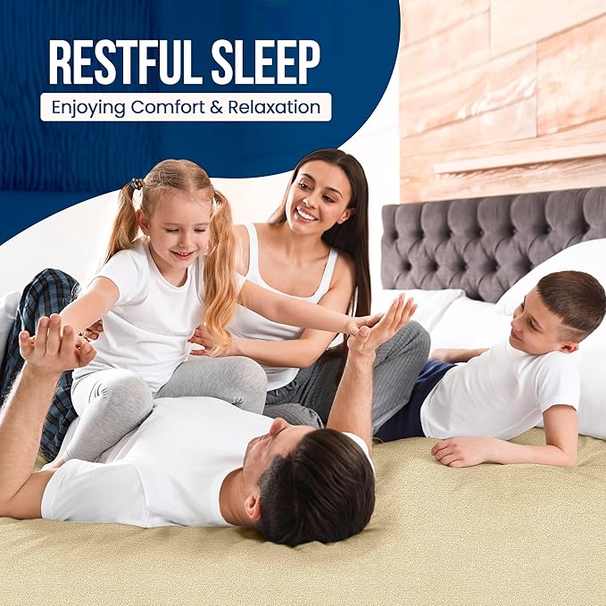 Twin XL Size Mattress Protector Waterproof, Premium 200 GSM Terry Mattress Cover, Soft & Breathable Bed Cover, Fitted Sheet Style Stretchable Deep Pockets 15" by Utopia Bedding (Beige)