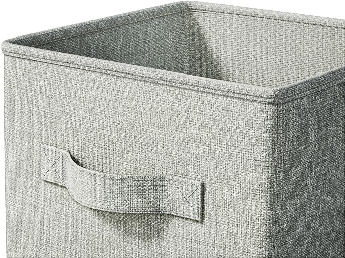 LayerSpace 4 Pack Foldable Fabric Closet Storage Bins, 11Inch Organizer Cubes with Handles, Linen Storage Boxes for Clothes, Toys, Books and Home Organization,Gray - Image 6