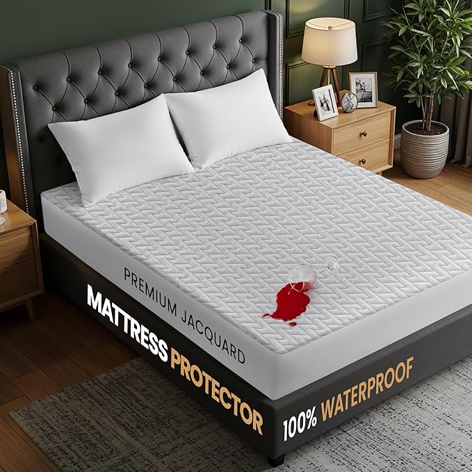 Utopia Bedding Waterproof Mattress Protector Twin XL Size, Premium 3D Air Soft Fabric Mattress Cover, Fits 15 Inches Deep, Breathable, Fitted Style with Stretchable Pockets