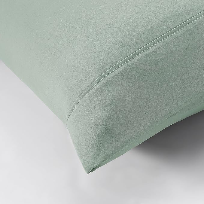 Modern Threads Soft Microfiber Solid Sheets - Luxurious Microfiber Bed Sheets - Includes Flat Sheet, Fitted Sheet with Deep Pockets, & Pillowcases Seafoam Full
