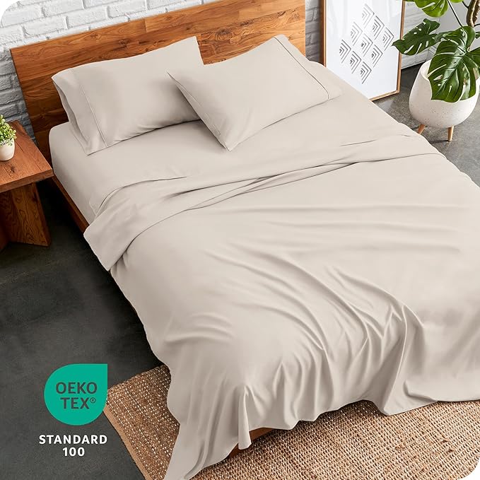 Bare Home Split California King Sheet Set - 1800 Ultra-Soft Microfiber Bed Sheets - Double Brushed - Deep Pockets - Easy Fit - 5 Piece Set - Bed Sheets (Split Cal King, Wheat)