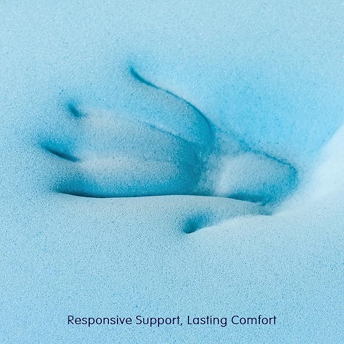 Subrtex Mattress Topper, Memory Foam Mattress Topper, Gel-Infused Memory Foam Topper for Side Stomach Sleepers, Breathable Bed Toppers for Sofa Bed (2 Inch, Queen)