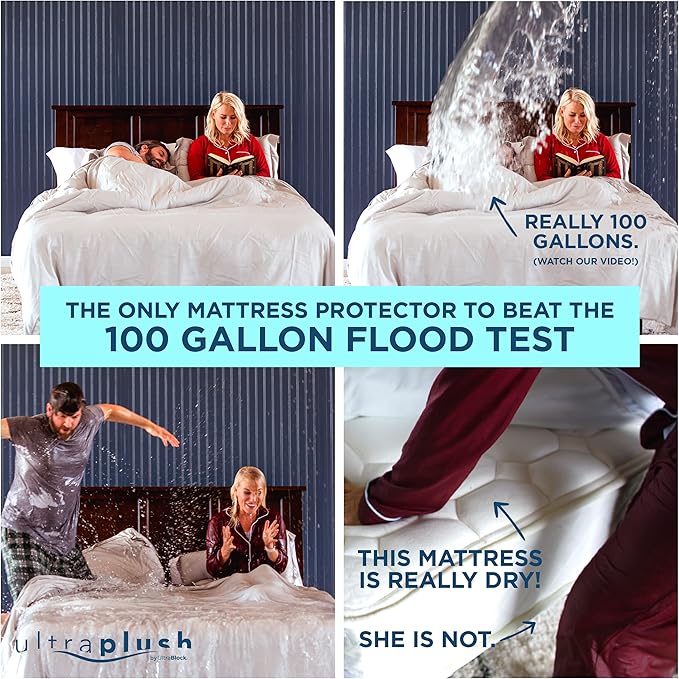 UltraPlush King Waterproof Mattress Protector - Bedwetting, Bed Cover