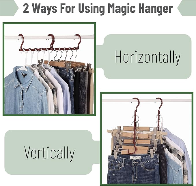 Mr. Pen Space Saving Hangers - 8 Pack Mahogany Color Space Saver Shirt Hangers - Image 4