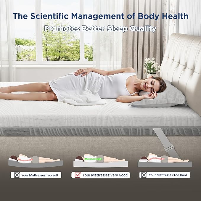 EnHomee 4 Inch Memory Foam Mattress Topper, Queen Mattress Topper for Back Pain and Washable Tencel Cover Master Bedroom, Guest Room, Soft & Pressure Relief & Breathable, CertiPUR-US Certified