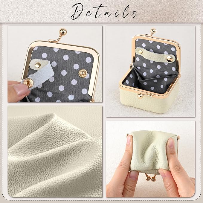 Zivyes Mini Jewelry Box Travel Small Coin Purse Organizer Case Genuine Leather Tiny Size (white 2.9 inches long) - Image 4