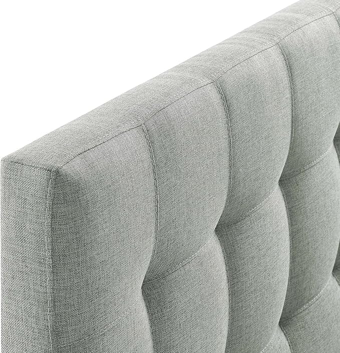 Modway Lily Tufted Linen Fabric Upholstered Full Headboard in Gray