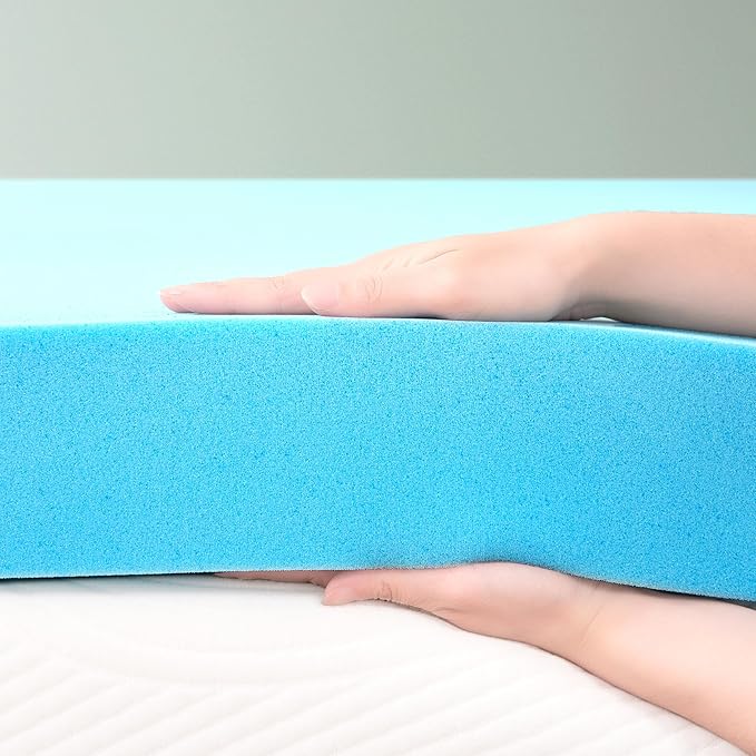 Hokway 4 Inch Mattress Topper Memory Foam Calking Mattress Pad Bed Topper Ventilated High Density Pad, CertiPUR-US Certified