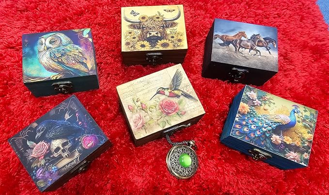 JB&C Premium Hummingbird Trinket Box Small Jewelry Keepsake Box | Earrings Necklace Storage Box for Girls Women | Bird lovers Gift Idea, Animals Ornaments for Home Décor (3HBS) - Image 3