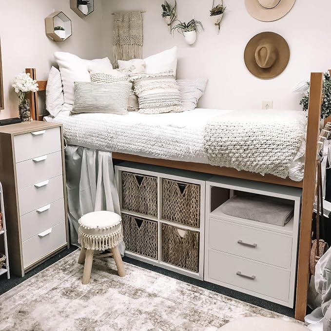 BOLUO White Closet Drawers with Open Shelf for Closet Organizers and Storage Bedroom Dorm Modern Large - Image 3
