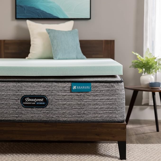 Beautyrest Thermagel Deluxe Cooling Pressure-Relieving Memory Foam Mattress Topper, Twin, 3-Inch, Blue