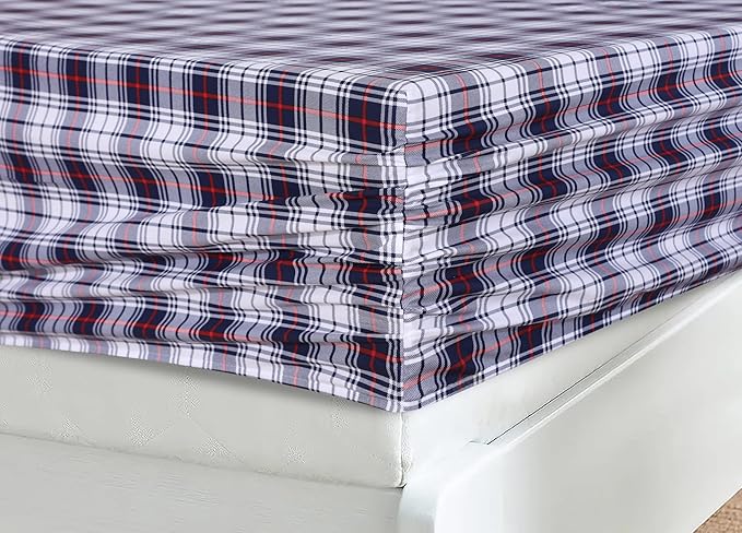 RUVANTI 100% Cotton Sheets – California King Percale Bedding, Cooling & Breathable Floral Design, Durable with a Crisp, Soft & Comfortable Feel, 14" Deep Pocket, 4-Piece Set, Prussian