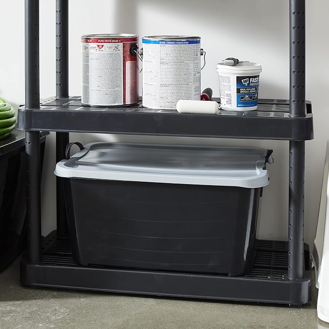 Life Story 18 Pack Heavy Duty Stackable Storage Bin, 55 Quart Home Organizer, Versatile Lightweight Locking Bins with Carrying Handles, Black/Gray - Image 6