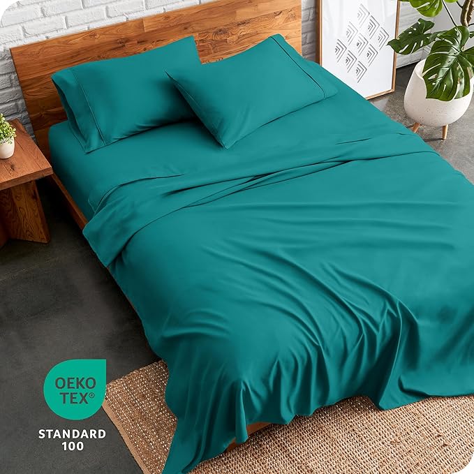 Bare Home Twin Sheet Set - 1800 Ultra-Soft Microfiber Twin Bed Sheets - Double Brushed - Deep Pockets - Easy Fit - 3 Piece Set - Bedding Sheets & Pillowcases (Twin, Emerald)