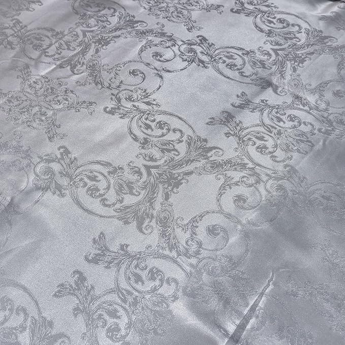 Grey Comforter King Jacquard Bedding with Grey Satin Sheet Set Royal Embroidery Neoclassical Floral Home Decor Soft Luxury Hotel Bed in a Bag 8 Pcs Include 1 Cushion Cover