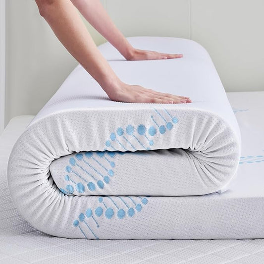 BDEUS 3 Inch Full Memory Foam Mattress Topper with Collagen-Rich Cover, Soft Double Bed Mattress Pad for Skin-Hydrating & Back Pain Relief, CertiPUR-US Certified