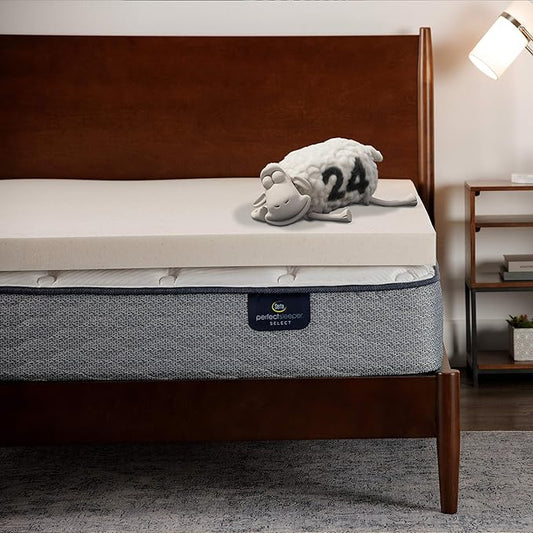 Serta CopperGel Cooling, Pressure-Relieving Memory Foam Mattress Topper, 3 Inch, Full