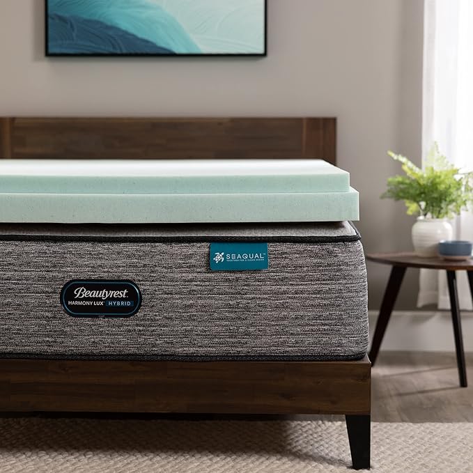 Beautyrest Thermagel Deluxe Cooling Pressure-Relieving Memory Foam Mattress Topper, Twin XL, 3-Inch Blue