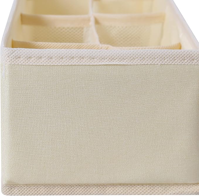 Qozary 3 Pack Sock Underwear Drawer Organizer Dividers, Collapsible Cabinet Closet Storage Boxes for Clothes, Socks, Lingerie, Underwear, Tie, Belt, Baby, Bedroom - Image 8