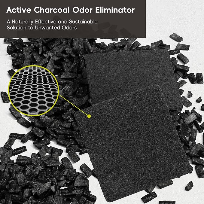 EKO Activated Charcoal Odor Filter Kit – 2-Pack Strong Odor Absorber and Deodorizer with Filter Case for Trash Cans - Image 5