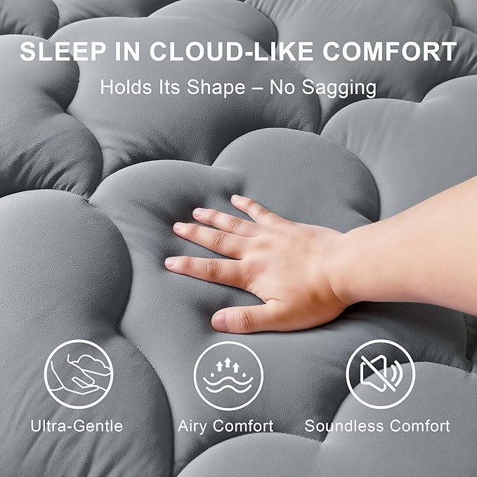 Mattress Topper Twin Size Pillow Top - Extra Thick Padded Mattress Pad & Protector, Breathable Fitted Deep Pocket 8-21, Ultra Soft & Supportive