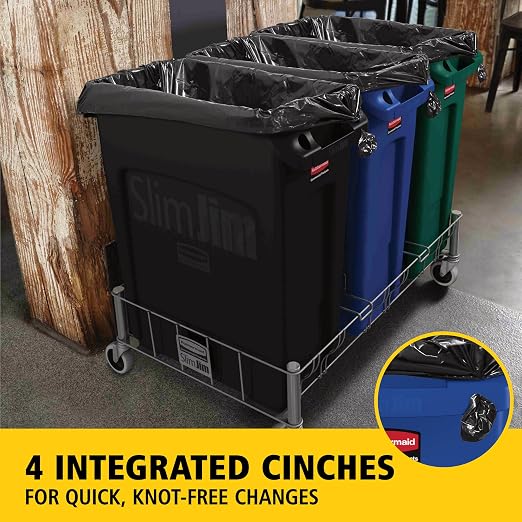 Rubbermaid Commercial Products Slim Jim Plastic Rectangular Recycling Bin/Trash Can with Venting Channels 23 Gal Blue for Kitchens/Classrooms/Offices/Back of House - Image 4