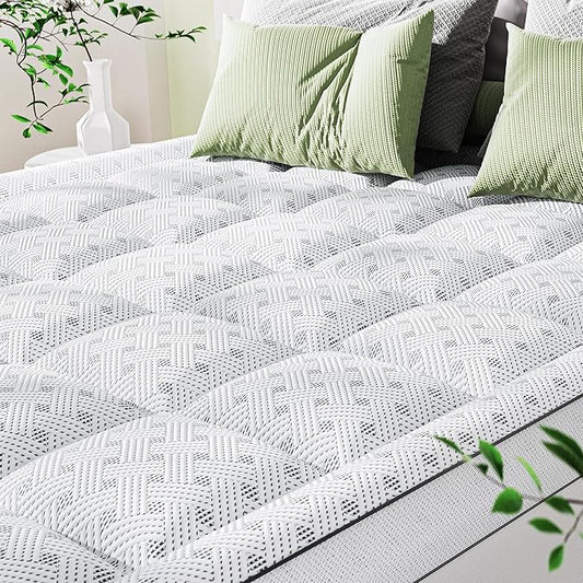 3 Inch Mattress Topper Full,Pillow Top Mattress Topper with Bamboo Rayon Cover,Breathable Mesh Side Mattress Pad,21" Deep Pocket,Soft Support for Full Size Memory Foam Mattress Bed Topper