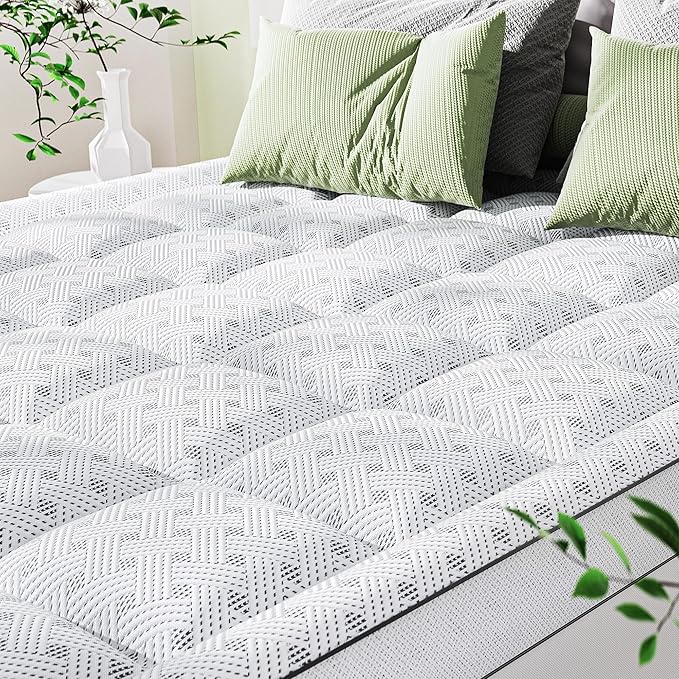 3 Inch Mattress Topper King,Pillow Top Mattress Topper with Bamboo Rayon Cover,Breathable Mesh Side Mattress Pad,21" Deep Pocket,Soft Supportive King Size Memory Foam Mattress Bed Topper