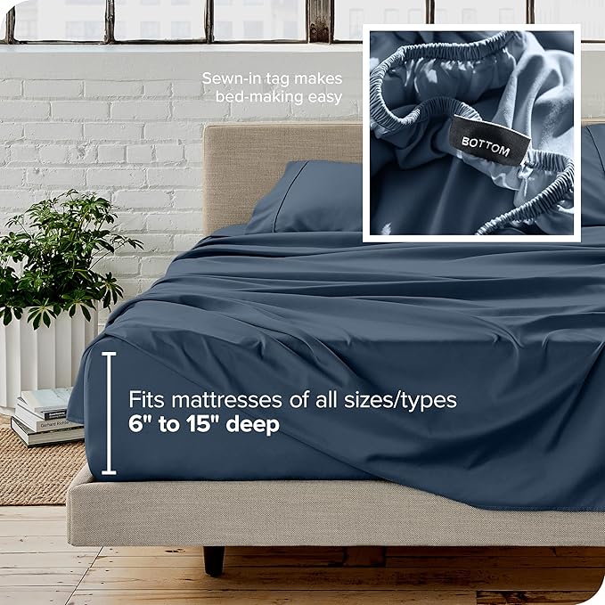 Bare Home King Sheet Set - 1800 Ultra-Soft Microfiber King Bed Sheets - Double Brushed - Deep Pockets - Easy Fit - 4 Piece Set - Bedding Sheets & Pillowcases (King, Bering Sea)