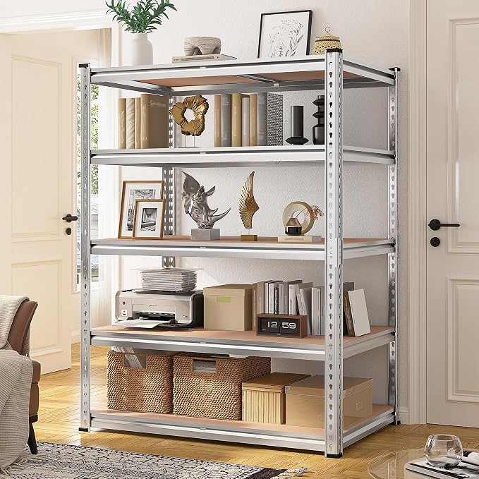 REIBII 2020LBS Garage Shelving Heavy Duty 5 Tier Storage Shelves Adjustable Metal Shelving for Basement, Warehouse, Pantry, Closet, Kitchen, Easy Assembly, 72" H x 35.55" W x 16" D, Galvanized - Image 6