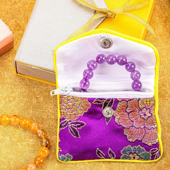 OceeK Travel Jewelry Case,Jewelry Silk Purse Pouch Gift Case, for Women Teen Girl Gifts,Color,Small,12 Pack - Image 3