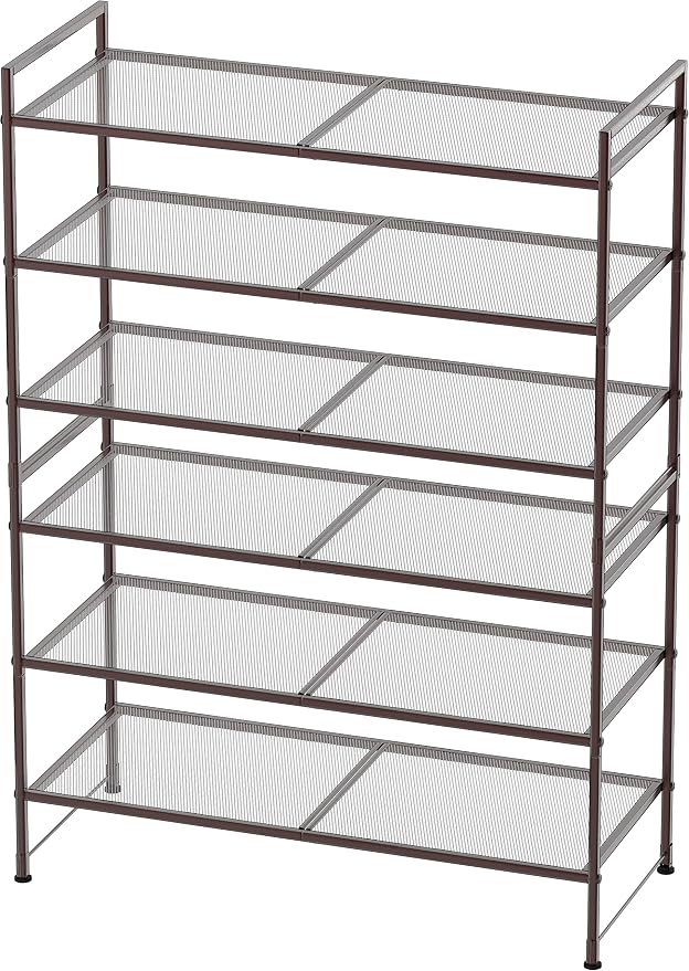 Simple Houseware 3-Tier Stackable Mesh Shoe Rack, Bronze - Image 7