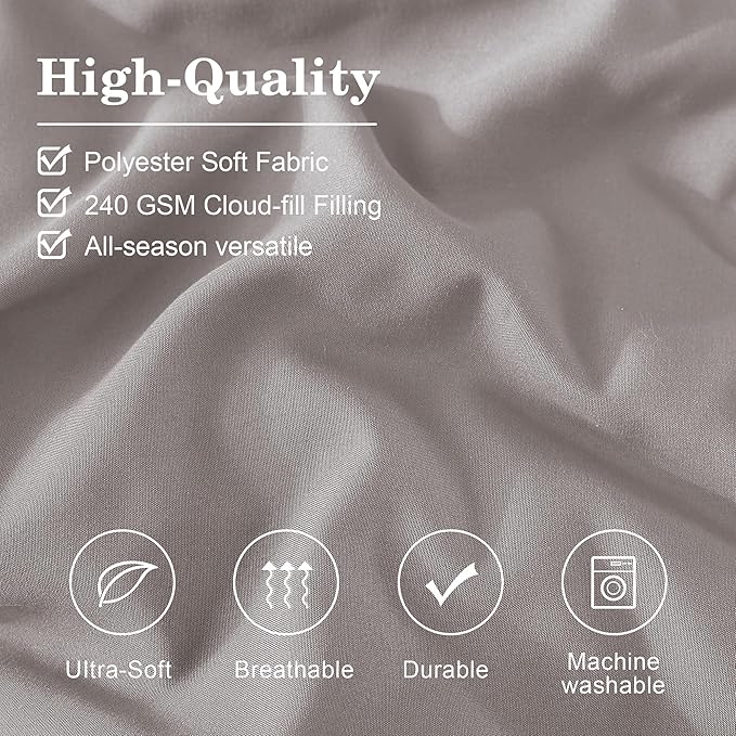 Monbix Full Comforter Set - 7 Pieces Cloud Purple Bed in a Bag Full Bedding Sets with Comforters, All Seasons Comforter Bed Set with Sheets, Pillowcases & Shams