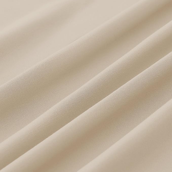 Modern Threads Soft Microfiber Solid Sheets - Luxurious Microfiber Bed Sheets - Includes Flat Sheet, Fitted Sheet with Deep Pockets, & Pillowcases Egg Shell King
