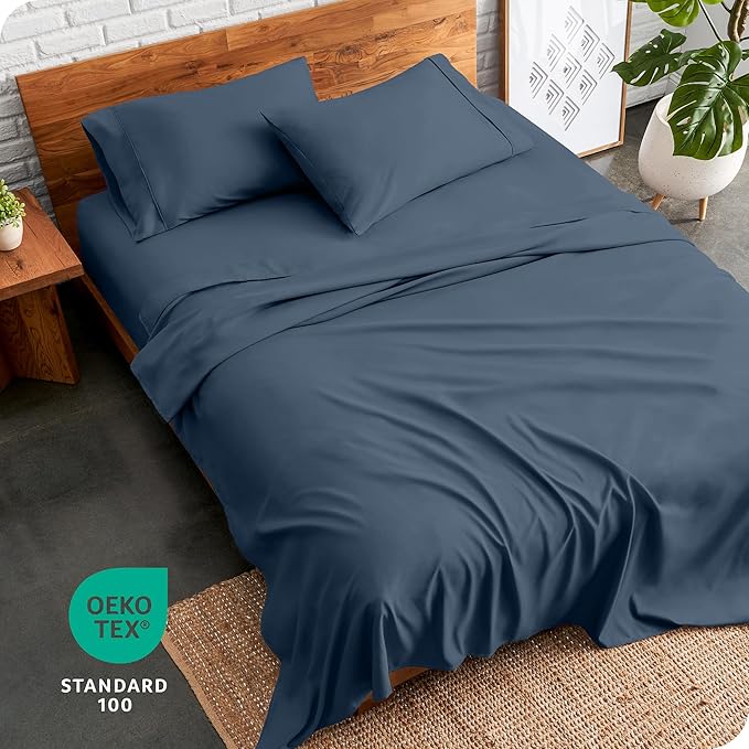 Bare Home Queen Sheet Set - 1800 Ultra-Soft Microfiber Queen Bed Sheets - Double Brushed - Deep Pockets - Easy Fit - 4 Piece Set - Bedding Sheets & Pillowcases (Queen, Bering Sea)
