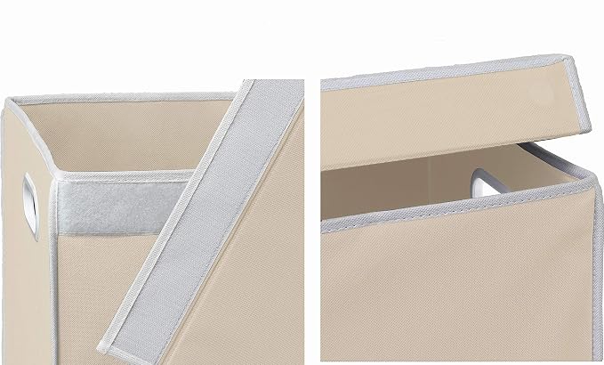 Simple Houseware Double Laundry Hamper with Lid and Removable Laundry Bags, Beige - Image 6