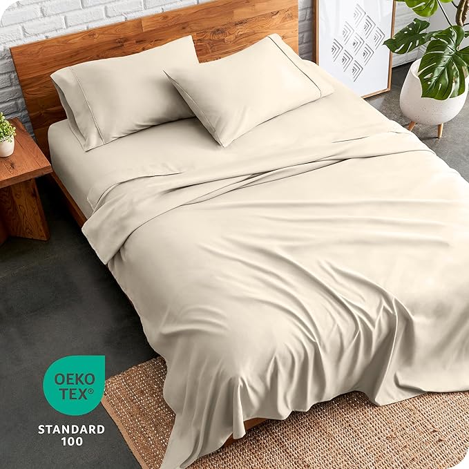 Bare Home Twin Sheet Set - 1800 Ultra-Soft Microfiber Twin Bed Sheets - Double Brushed - Deep Pockets - Easy Fit - 3 Piece Set - Bedding Sheets & Pillowcases (Twin, Sand)